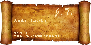 Janki Toszka névjegykártya